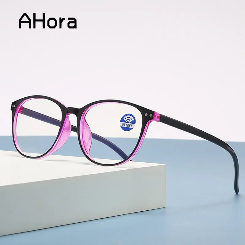 Ahora Unisex Full Rim Round Anti Blue Reading Glasses