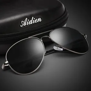 Aidien Men's Full Rim Oversized Oval Alloy Double Bridge Reading Glasses Sunglasses