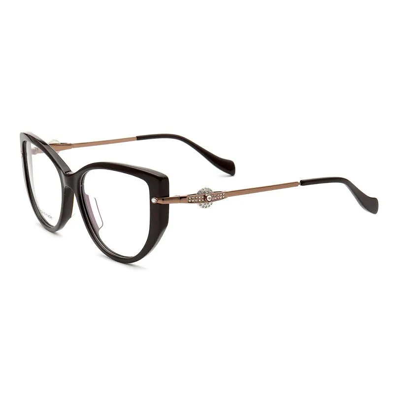 Aissuarvey Acetate Full Rim Cat Eye Frame Metal Temple Womens Eyeglasses L4504