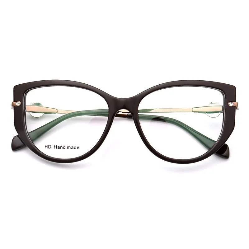 Aissuarvey Acetate Full Rim Cat Eye Frame Metal Temple Womens Eyeglasses L4504