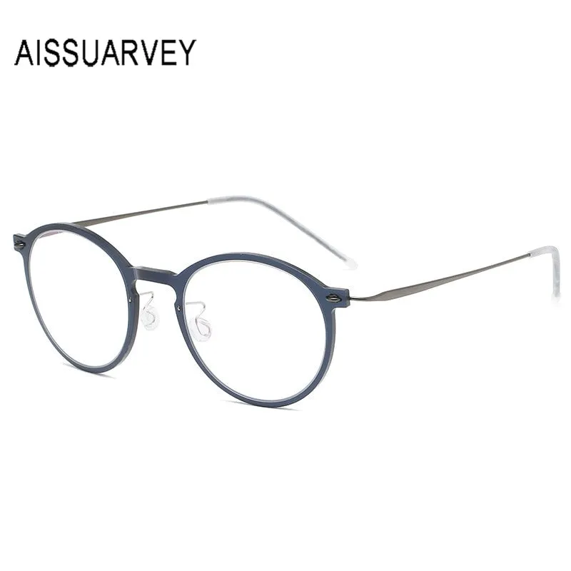 Aissuarvey Full Rim Titanium Frame Round Unisex Eyeglasses