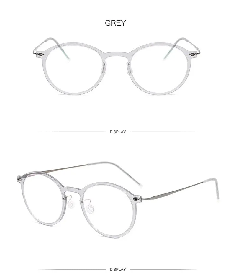 Aissuarvey Full Rim Titanium Frame Round Unisex Eyeglasses