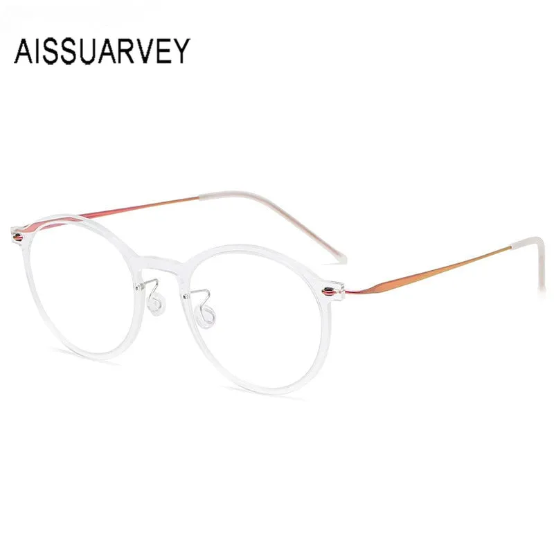 Aissuarvey Full Rim Titanium Frame Round Unisex Eyeglasses