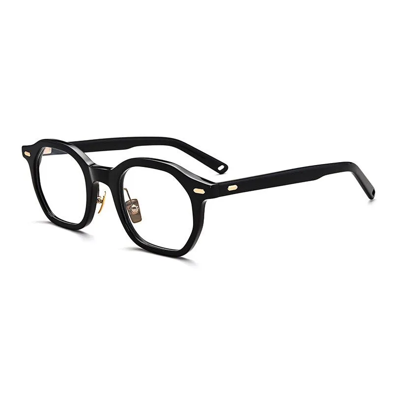 Aissuarvey Hexagon Acetate Titanium Full Rim Frame Unisex Eyeglasses