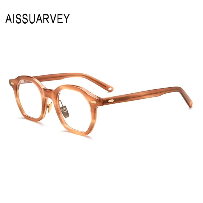 Aissuarvey Hexagon Acetate Titanium Full Rim Frame Unisex Eyeglasses