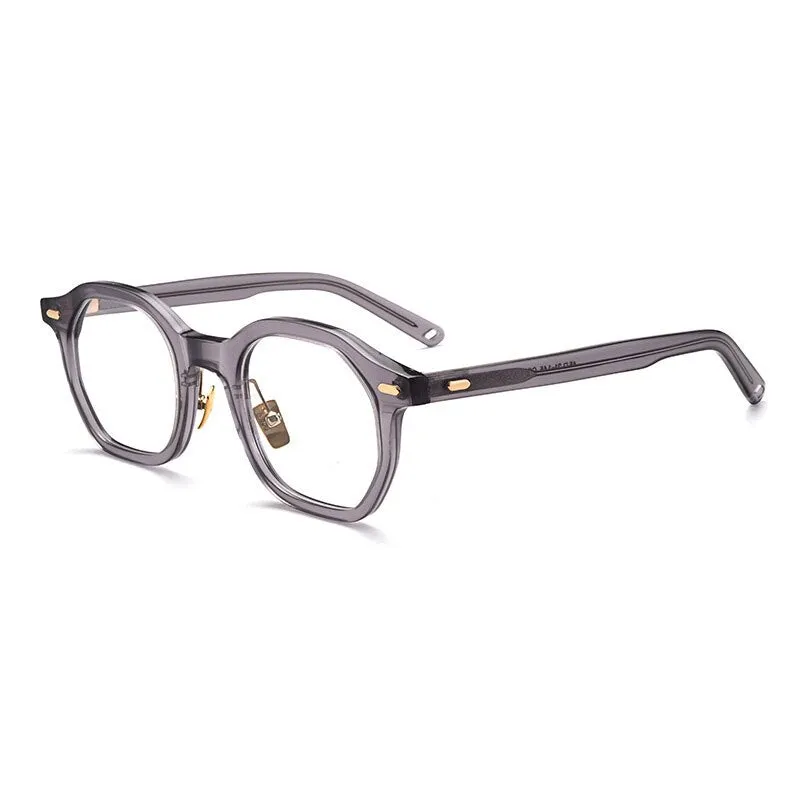 Aissuarvey Hexagon Acetate Titanium Full Rim Frame Unisex Eyeglasses