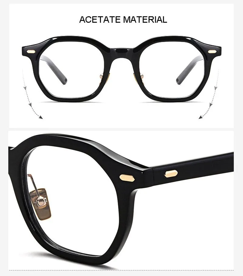 Aissuarvey Hexagon Acetate Titanium Full Rim Frame Unisex Eyeglasses