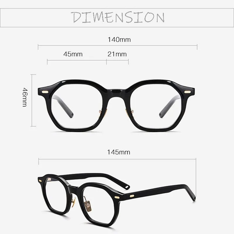 Aissuarvey Hexagon Acetate Titanium Full Rim Frame Unisex Eyeglasses