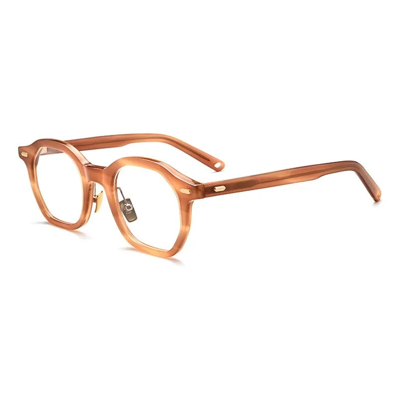 Aissuarvey Hexagon Acetate Titanium Full Rim Frame Unisex Eyeglasses