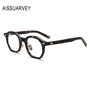 Aissuarvey Hexagon Acetate Titanium Full Rim Frame Unisex Eyeglasses