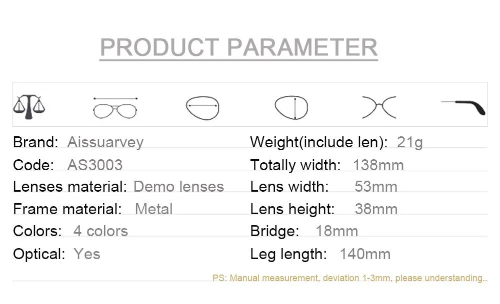 Aissuarvey Men's Full Rim Alloy Frame Eyeglasses Rectangular As3003