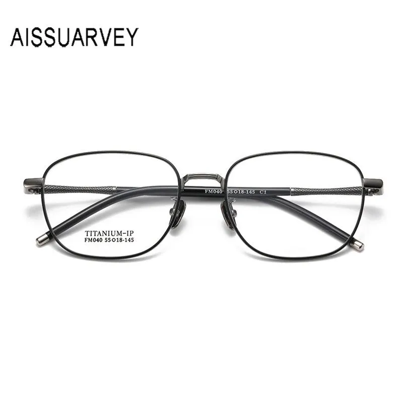 Aissuarvey Men's Full Rim Big Square  Titanium Eyeglasses 5518145b