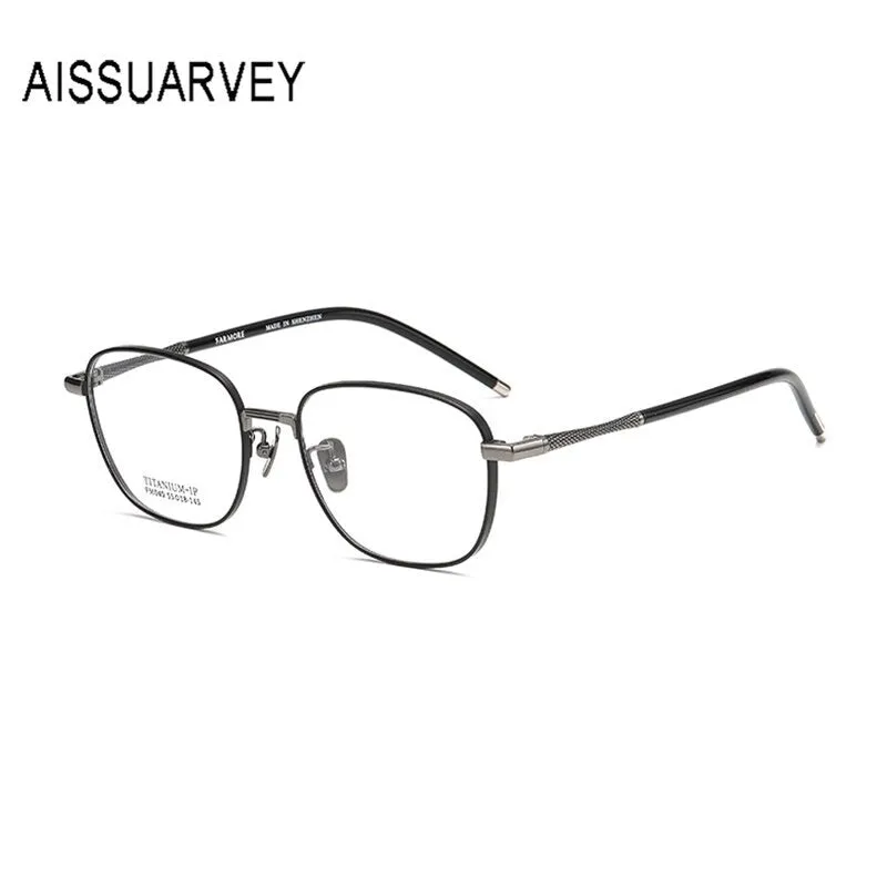 Aissuarvey Men's Full Rim Big Square  Titanium Eyeglasses 5518145b