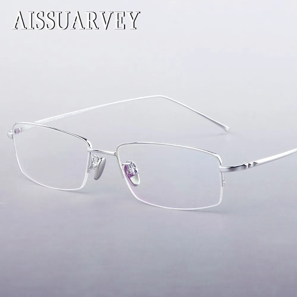 Aissuarvey Men's Semi Rim Titanium Frame  Eyeglasses As160031