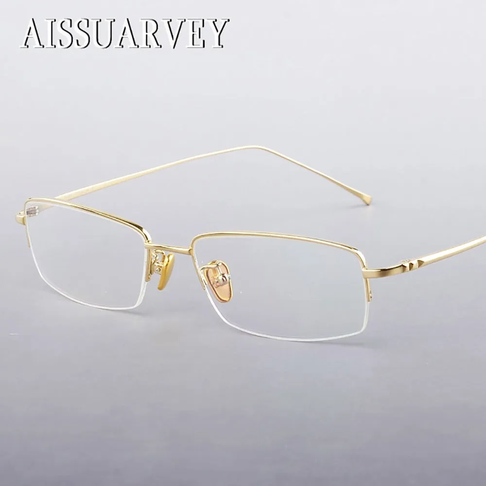 Aissuarvey Men's Semi Rim Titanium Frame  Eyeglasses As160031