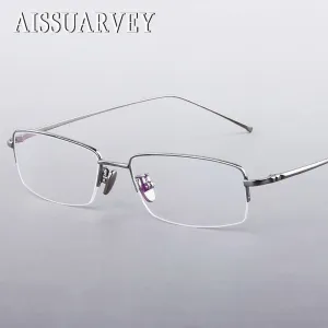 Aissuarvey Men's Semi Rim Titanium Frame  Eyeglasses As160031