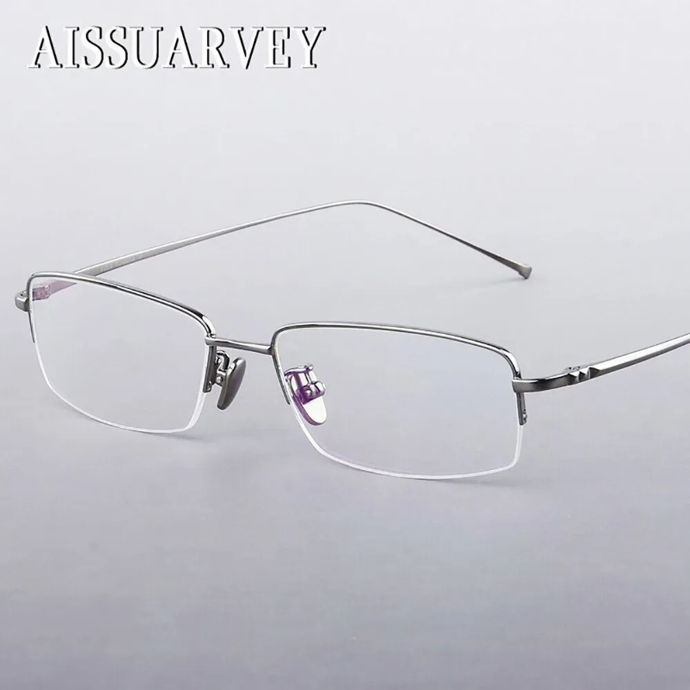 Aissuarvey Men's Semi Rim Titanium Frame  Eyeglasses As160031