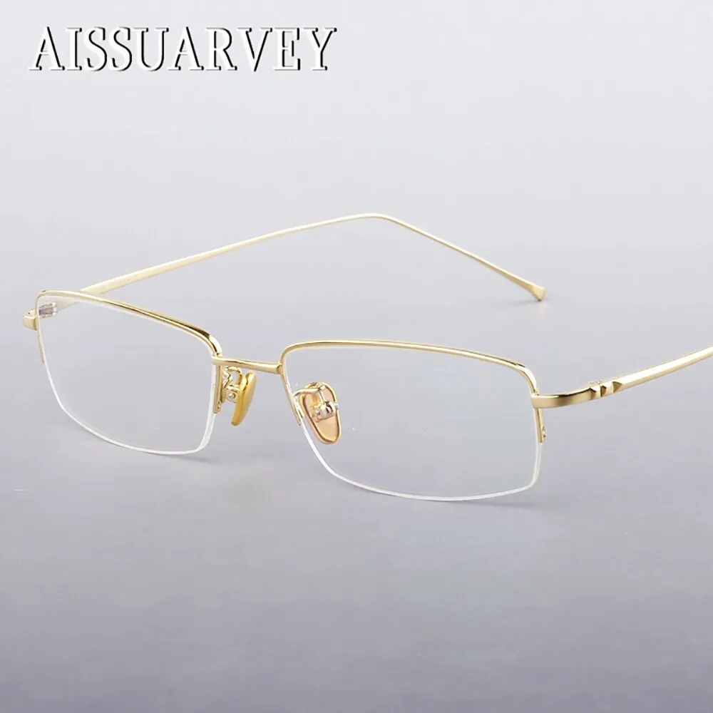 Aissuarvey Men's Semi Rim Titanium Frame  Eyeglasses As160031