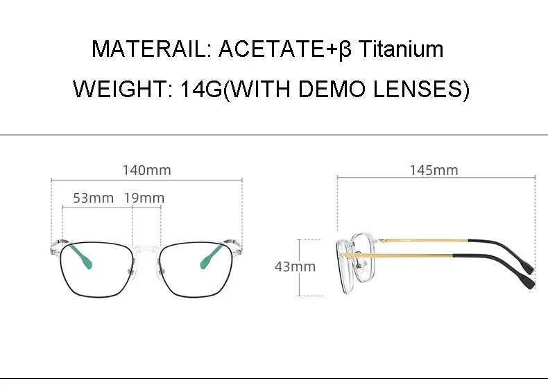 Aissuarvey Titanium Acetate Frame Unisex Full Rim Eyeglasses