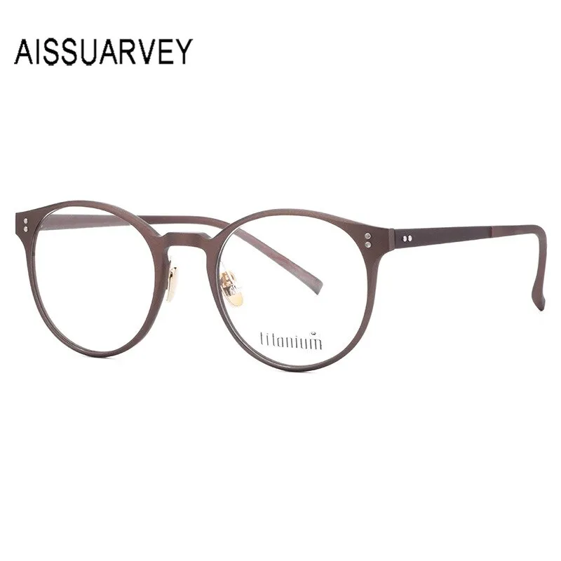 Aissuarvey Ultem Metal Round Full Rim Frame Unisex Eyeglasses Acetate Temples 9003