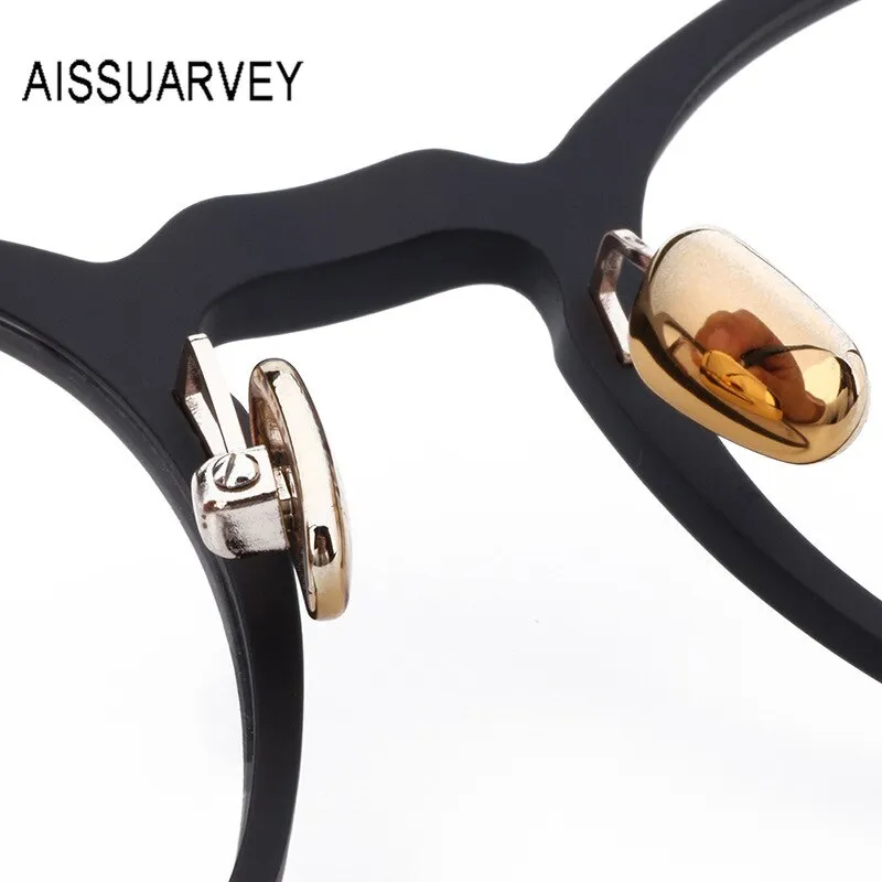 Aissuarvey Ultem Metal Round Full Rim Frame Unisex Eyeglasses Acetate Temples 9003