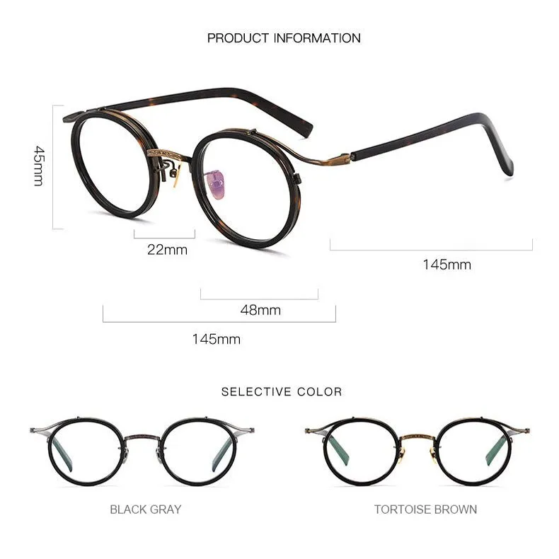 Aissuarvey Unisex Acetate Alloy Round Full Rim Eyeglasses