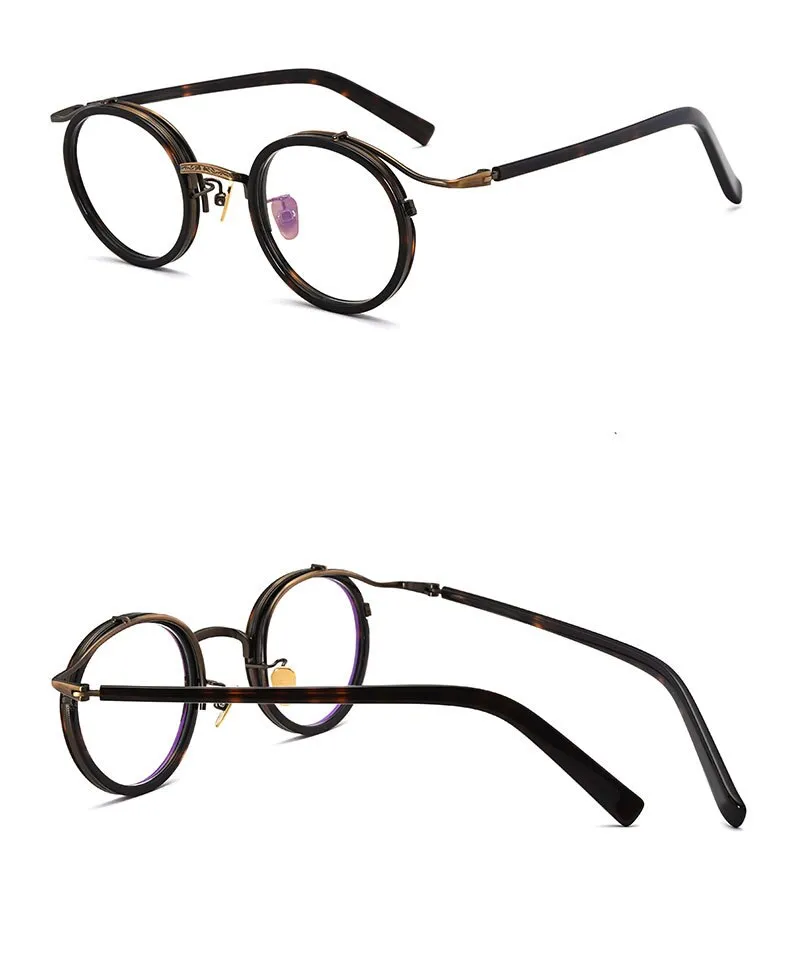 Aissuarvey Unisex Acetate Alloy Round Full Rim Eyeglasses