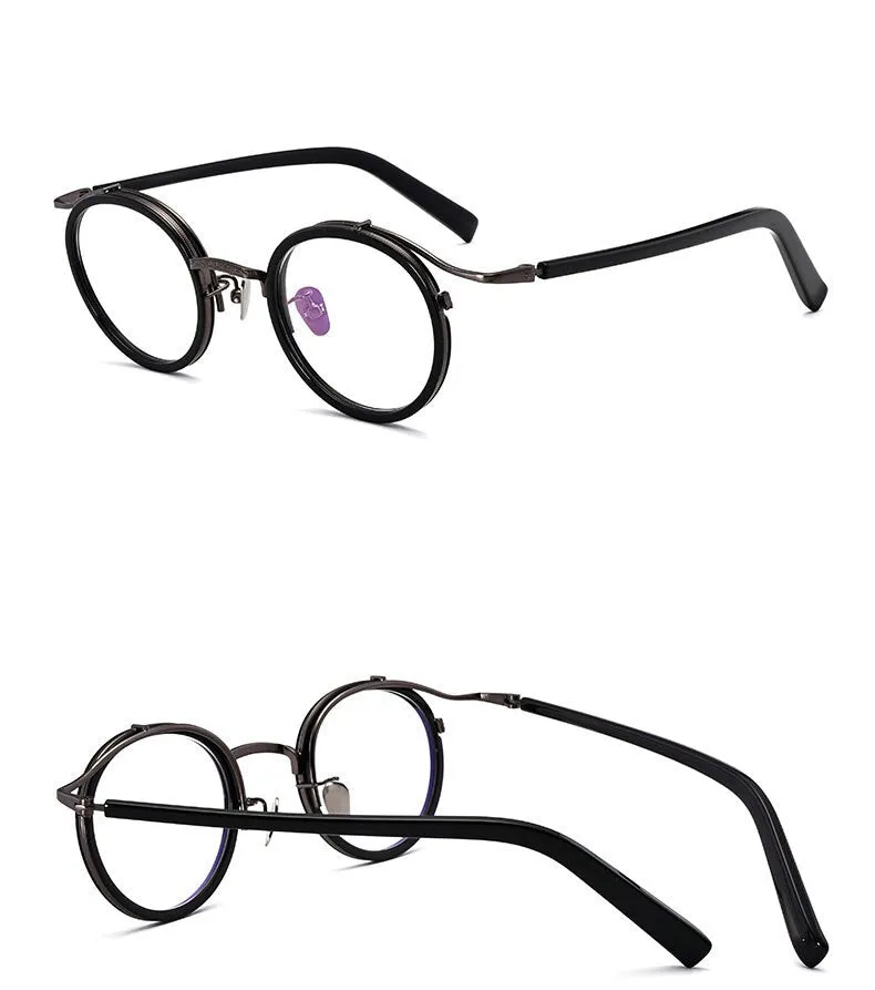 Aissuarvey Unisex Acetate Alloy Round Full Rim Eyeglasses