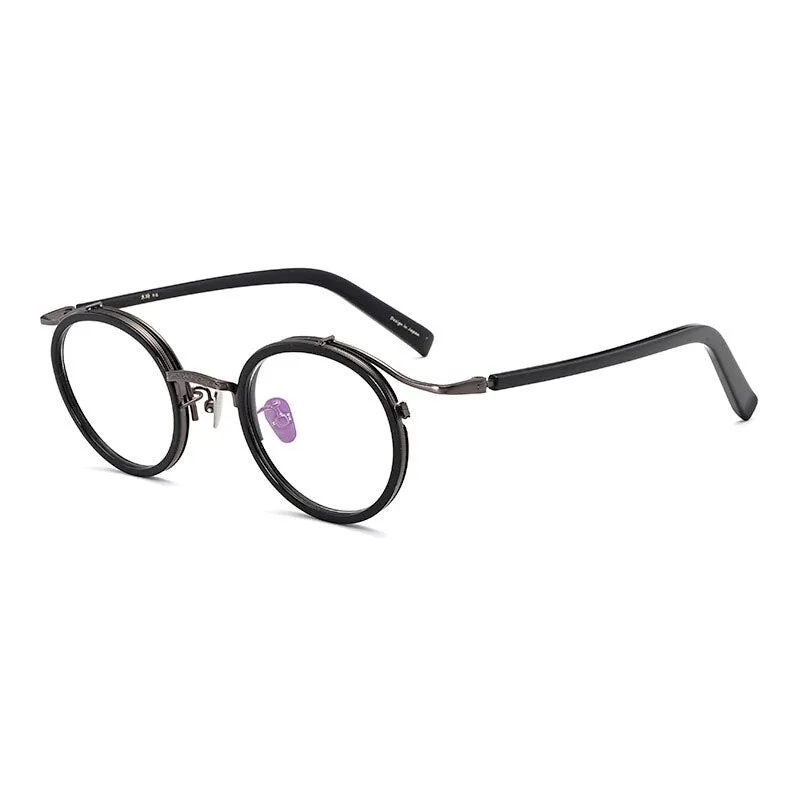 Aissuarvey Unisex Acetate Alloy Round Full Rim Eyeglasses