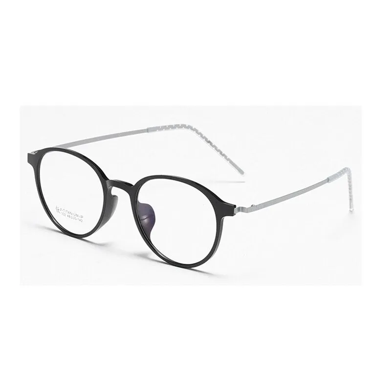 Aissuarvey Unisex Full Rim Small Round Tr 90 Alloy Frame Eyeglasses 302