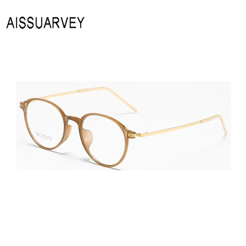 Aissuarvey Unisex Full Rim Small Round Tr 90 Alloy Frame Eyeglasses 302