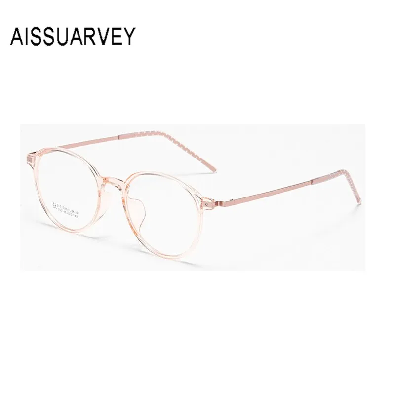 Aissuarvey Unisex Full Rim Small Round Tr 90 Alloy Frame Eyeglasses 302