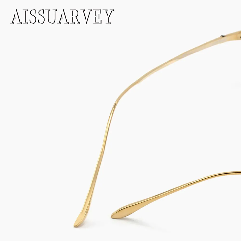 Aissuarvey Unisex Rectangular Semi Rim Titanium Frame Eyeglasses As1880061