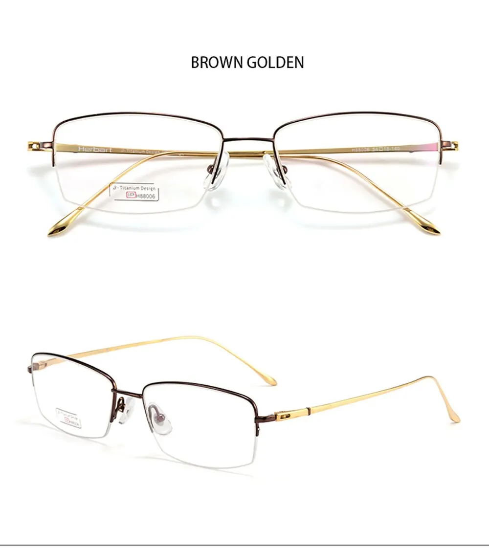 Aissuarvey Unisex Rectangular Semi Rim Titanium Frame Eyeglasses As1880061