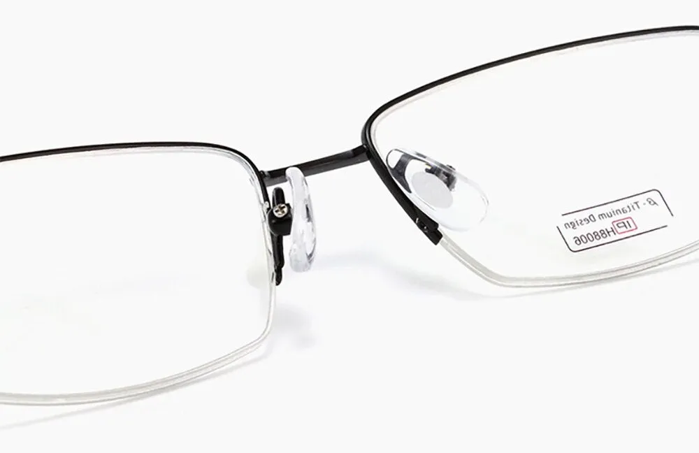 Aissuarvey Unisex Rectangular Semi Rim Titanium Frame Eyeglasses As1880061