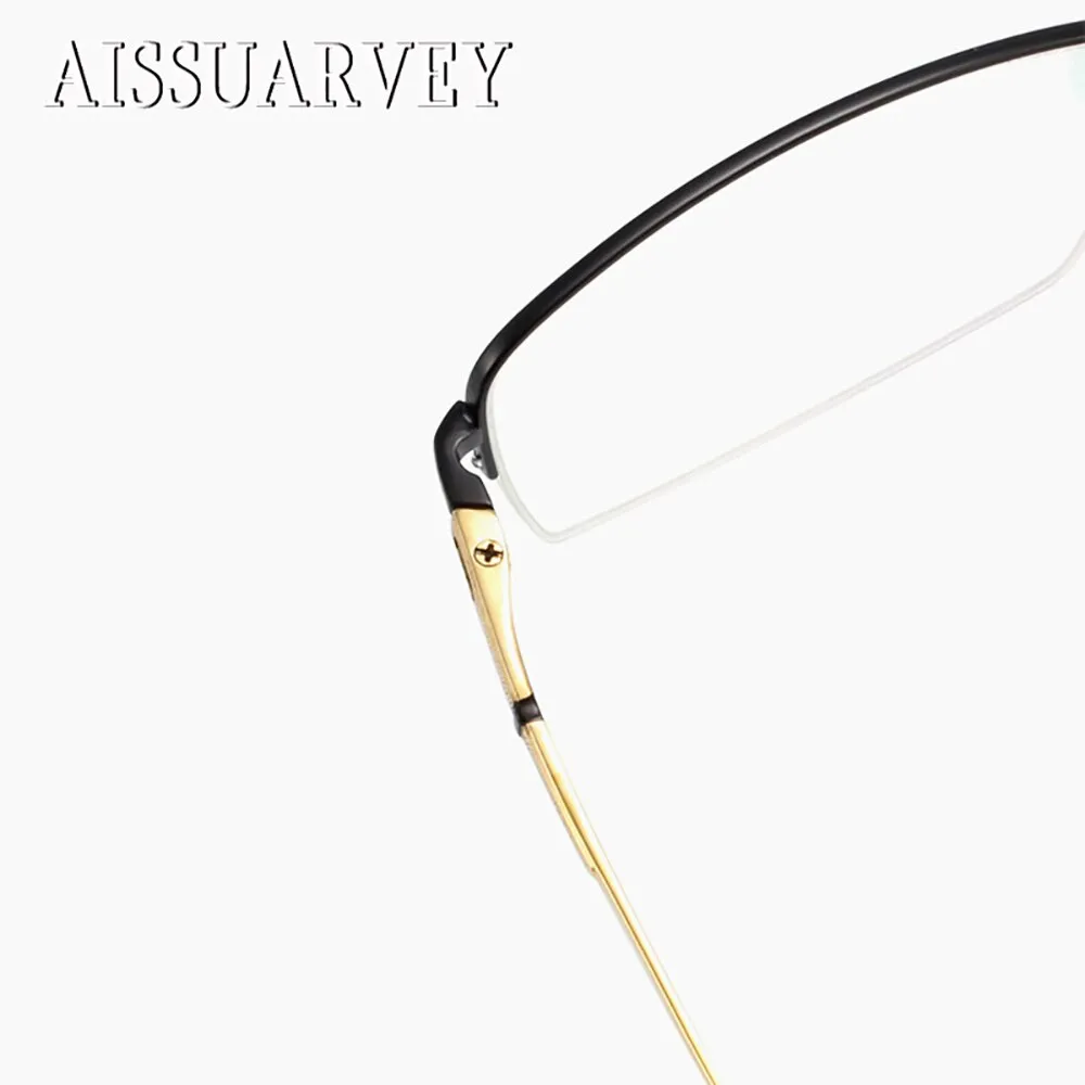 Aissuarvey Unisex Rectangular Semi Rim Titanium Frame Eyeglasses As1880061