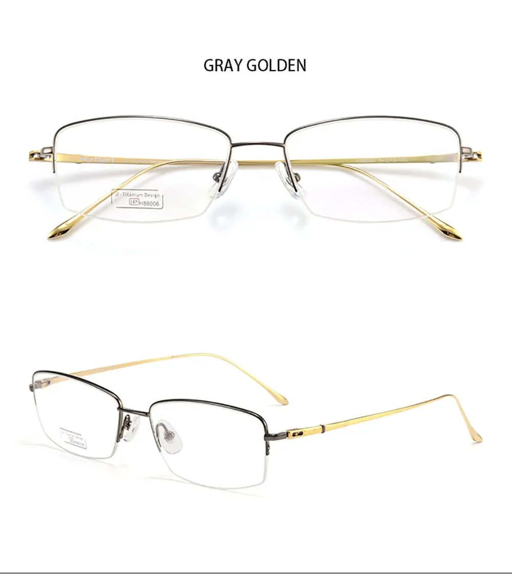 Aissuarvey Unisex Rectangular Semi Rim Titanium Frame Eyeglasses As1880061