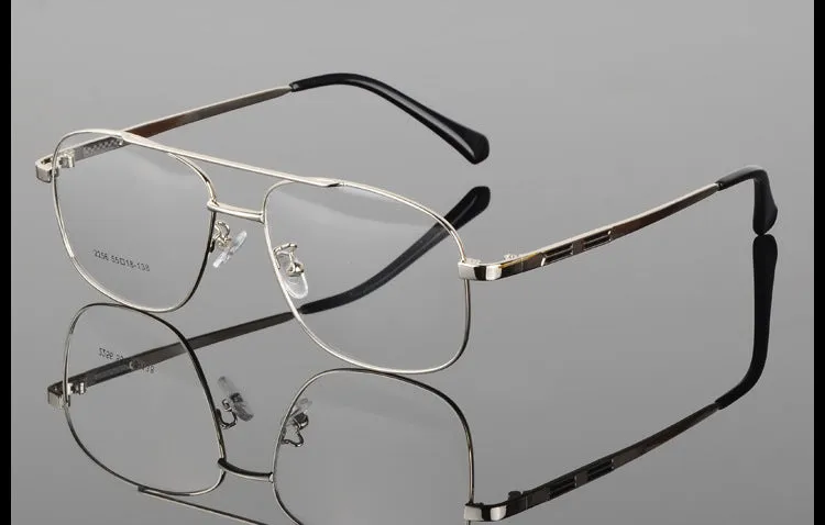 Bclear Classic Alloy Men Frame Double Bridge Eyeglasses Big Face