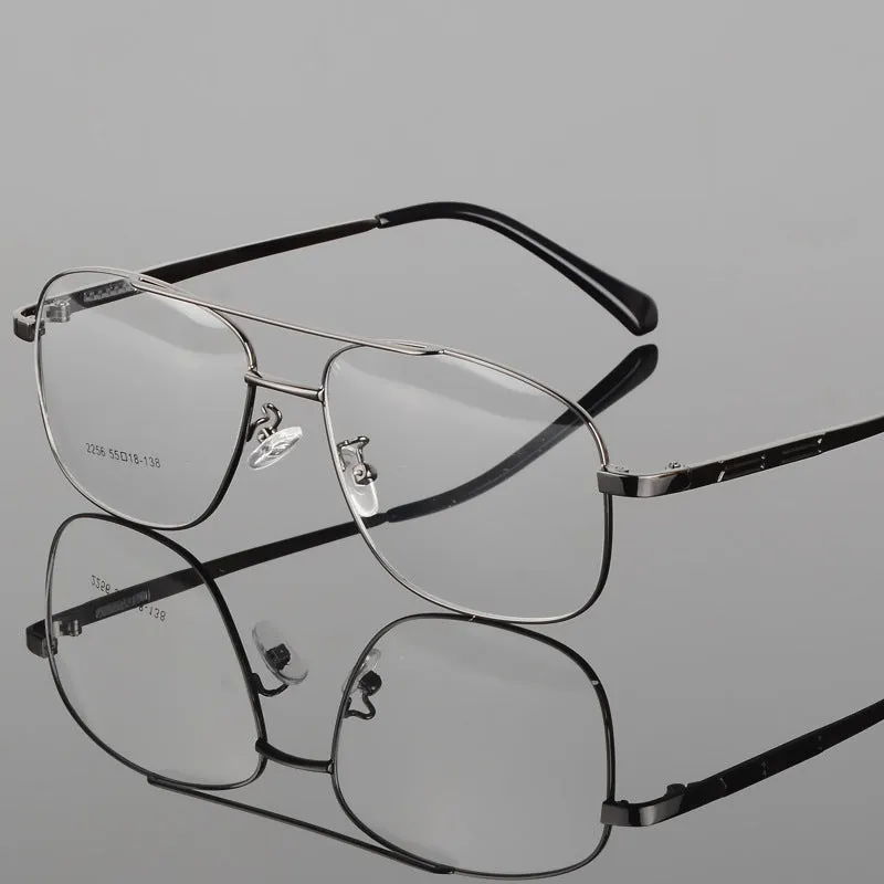 Bclear Classic Alloy Men Frame Double Bridge Eyeglasses Big Face