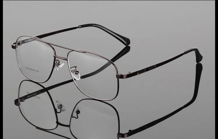 Bclear Classic Alloy Men Frame Double Bridge Eyeglasses Big Face