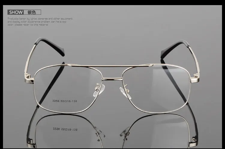 Bclear Classic Alloy Men Frame Double Bridge Eyeglasses Big Face