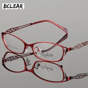 Bclear High-Grade Women Spectacle Frame Metal Alloy Eyeglasses Frame Half Frame Glasses Frame Eyeglasses S99002