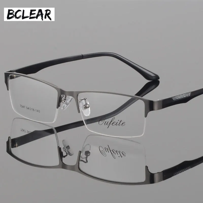 Bclear Men's Eyeglasses Semi Rim Alloy Tr 90 S7047