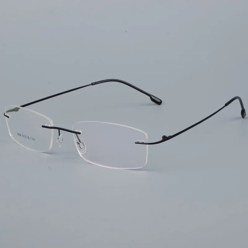 Bclear Men's Eyeglasses Titanium Alloy Rimless Ultralight Sj808