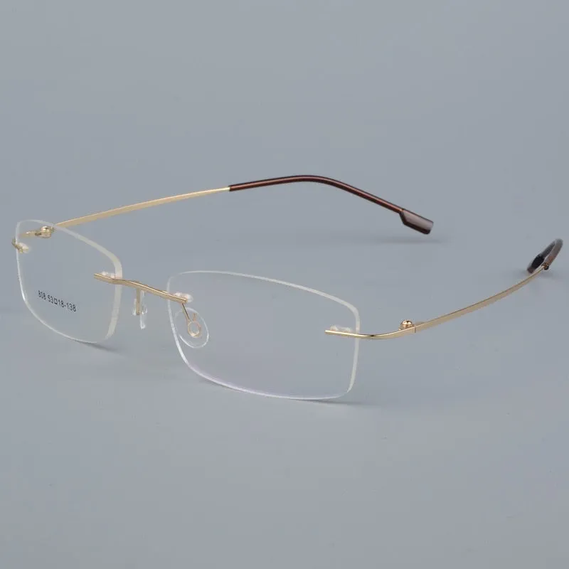 Bclear Men's Eyeglasses Titanium Alloy Rimless Ultralight Sj808