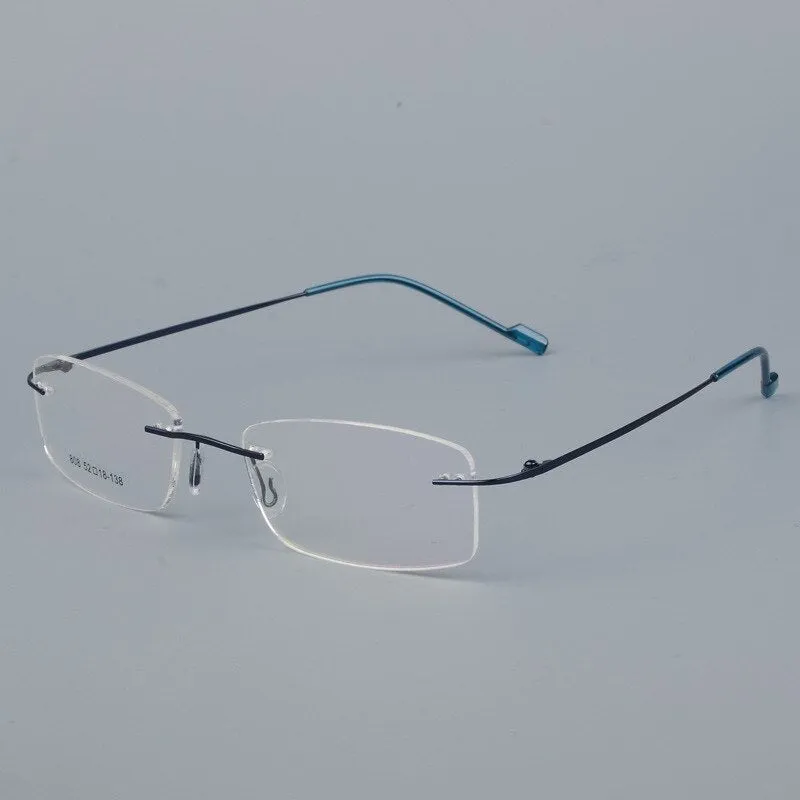 Bclear Men's Eyeglasses Titanium Alloy Rimless Ultralight Sj808