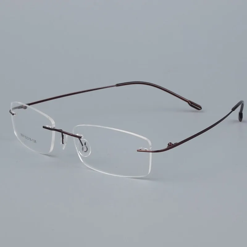 Bclear Men's Eyeglasses Titanium Alloy Rimless Ultralight Sj808