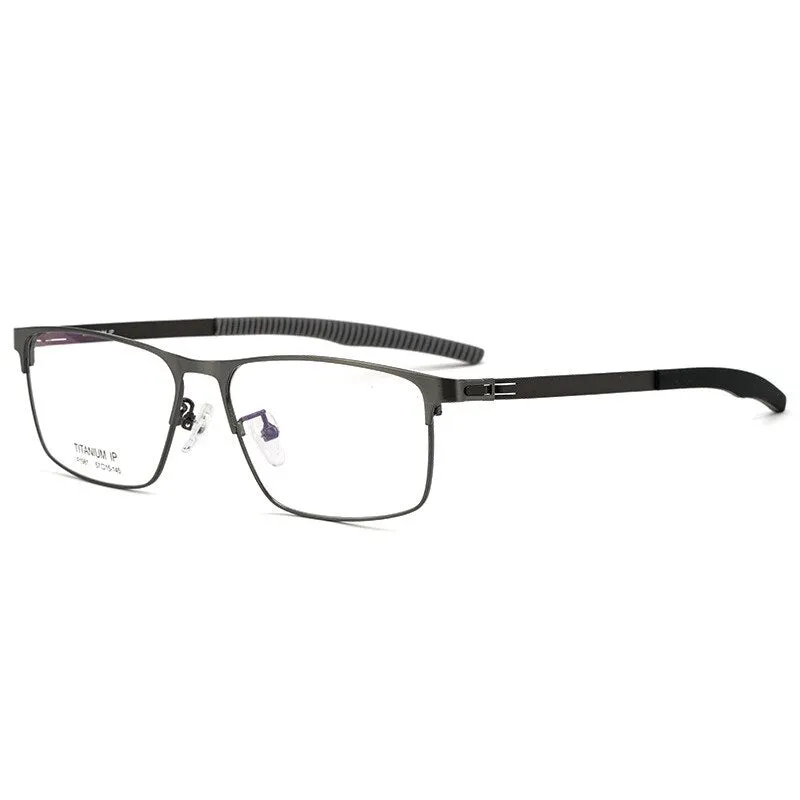 Bclear Men's Full Rim Square Titanium Frame Eyeglasses Bsf1981