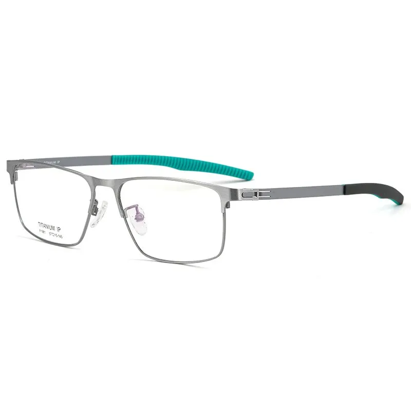 Bclear Men's Full Rim Square Titanium Frame Eyeglasses Bsf1981