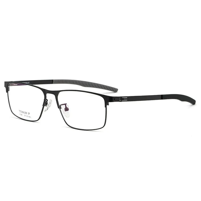 Bclear Men's Full Rim Square Titanium Frame Eyeglasses Bsf1981